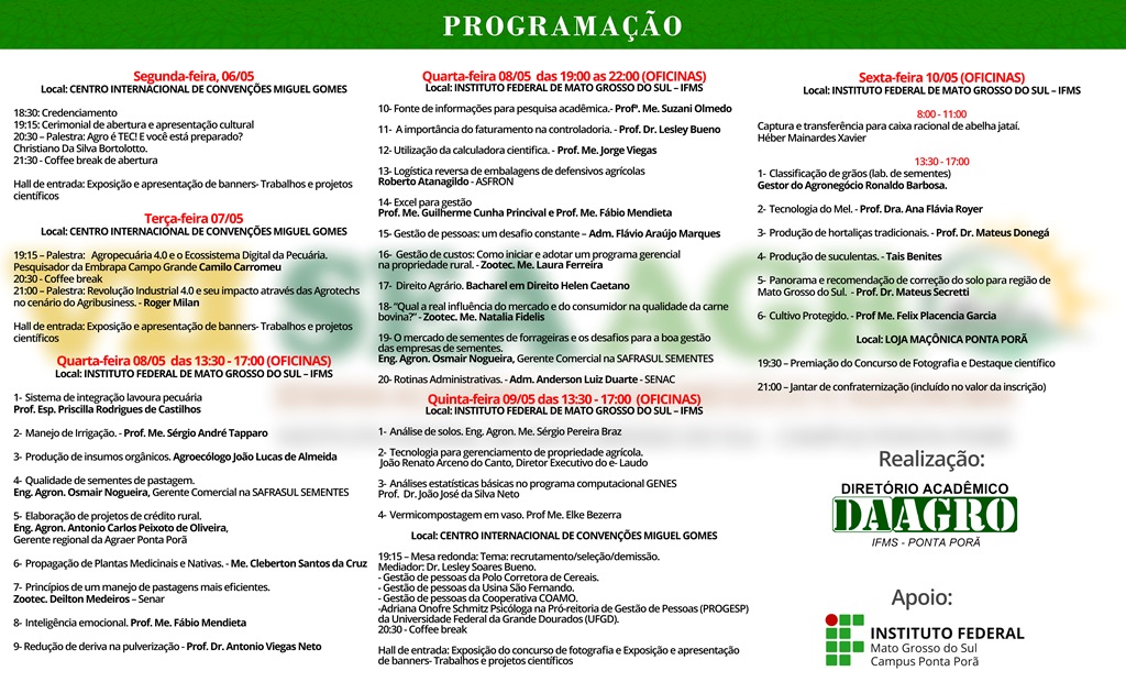 PROGRAMAÇÃO SEAAGRO 2019 usar 02